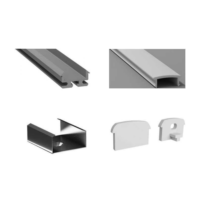 Aluminum LED Strip Diffuser Channel For 12mm LED Lighting Strips Aluminum LED Strip Diffuser Channel For 12mm LED Lighting Strips
